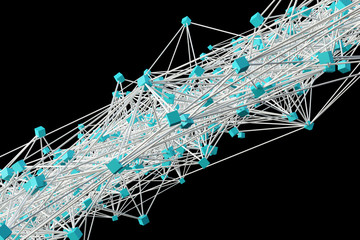 crypto science blockchain network concept background 3d render