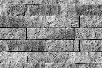 black and white decorative brick background , gray wall with copyspace , old bricks abstraction , wallpaper close up , brickwork macro ,  banner theme texture