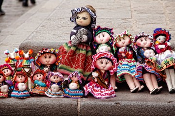 Typical dolls of Peru in Cusco. Peru