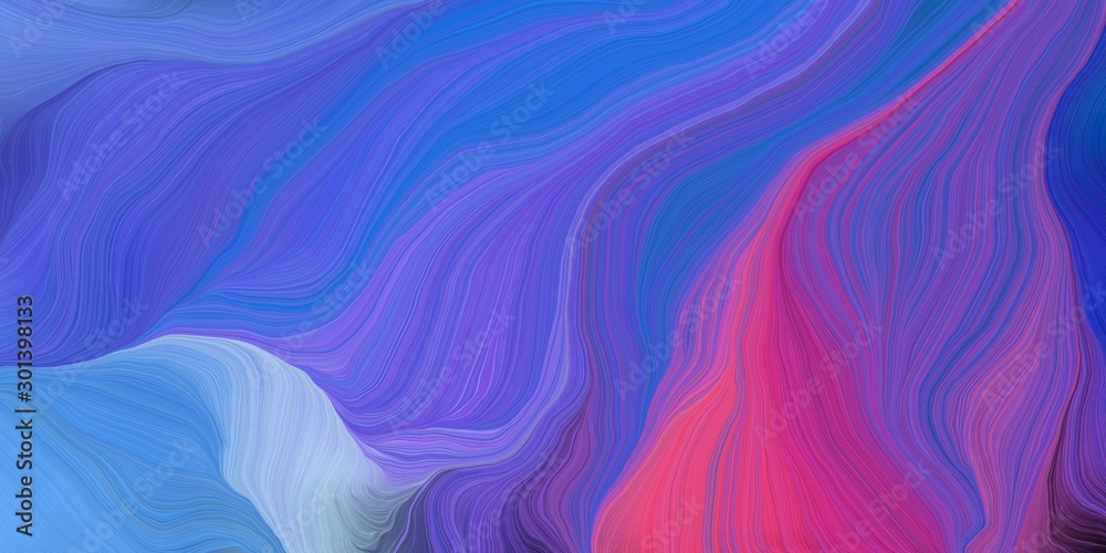 Aufkleber abstract fractal swirl motion waves. can be used as wallpaper, background graphic or texture. graphic illustration with royal blue, mulberry  and moderate violet colors