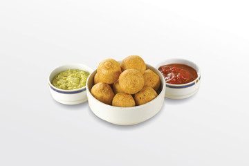 Dry fruit Kachori is small and round shape ball stuffed with masala red chillis, Selective focus - Image