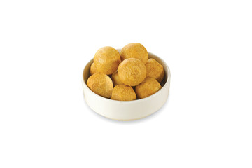 Dry fruit Kachori is small and round shape ball stuffed with masala red chillis, Selective focus - Image