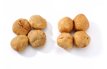 Dry fruit Kachori is small and round shape ball stuffed with masala red chillis, Selective focus - Image