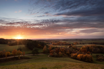 Fototapeta na wymiar sunset in Lithuania