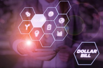 Conceptual hand writing showing Dollar Bill. Concept meaning a piece of paper money worth one dollar Federal Reserve note