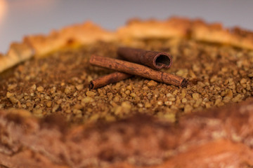 delicious tart with pumpkin and cinnamon