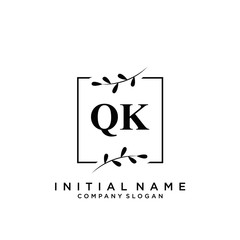 Letter QK Beauty Logo Template Vector