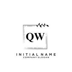 Fototapeta premium Letter QW Beauty Logo Template Vector