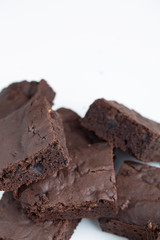 Vegan brownies chocolate plant based diet no animal products on dark background