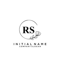 Letter RS Beauty Logo Template Vector
