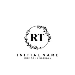 Letter RT Beauty Logo Template Vector