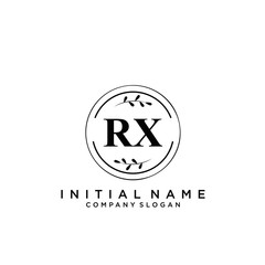 Letter RX Beauty Logo Template Vector