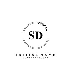 Letter SD Beauty Logo Template Vector