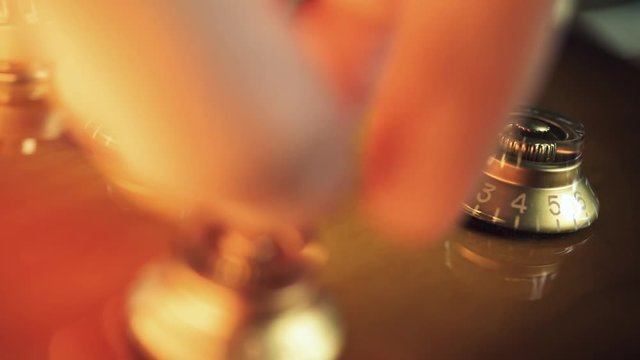 Adjusting knobs on a electric guitar