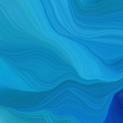 quadratic graphic illustration with light sea green, strong blue and medium turquoise colors. abstract design swirl waves. can be used as wallpaper, background graphic or texture