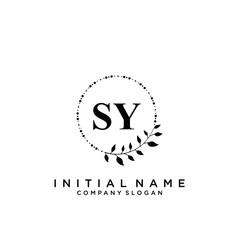 Letter SY Beauty Logo Template Vector