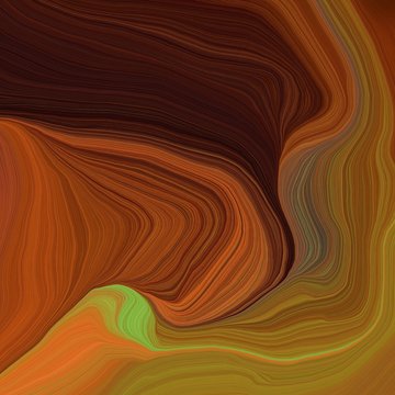 quadratic graphic illustration with chocolate, very dark red and coffee colors. abstract fractal swirl motion waves. can be used as wallpaper, background graphic or texture © Eigens