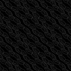 beautiful leaves foliage seamless pattern ,  leaf repeatable tile for textile or wrapping paper , vector black and white