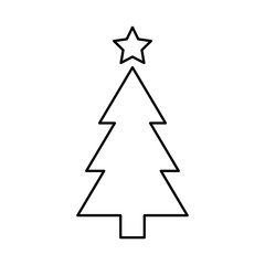 Obraz premium pine tree christmas line style icon vector illustration design