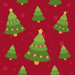 Seamless pattern Merry Christmas. Tree. Vector illustration