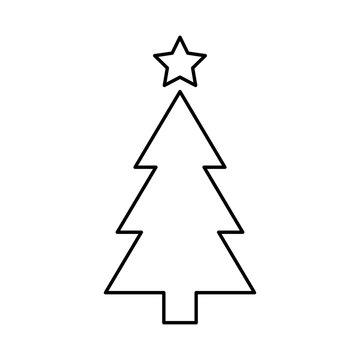 recommend clip art: pine tree christmas line style icon vector illustration design
