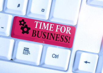 Conceptual hand writing showing Time For Business. Concept meaning fulfil transactions within...