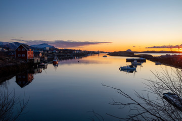 Sunset at Helgeland in Nordland county, Northern Norway