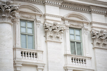 facade of an poli palace part of fountain di trevi