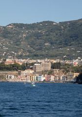 Fototapeta na wymiar Town of Sorrento as seen from the water, Campania, Italy