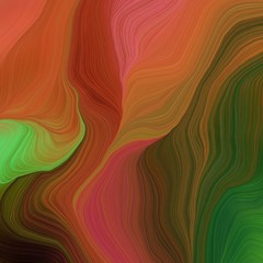 square graphic illustration with brown, sienna and very dark green colors. abstract colorful swirl motion. can be used as wallpaper, background graphic or texture