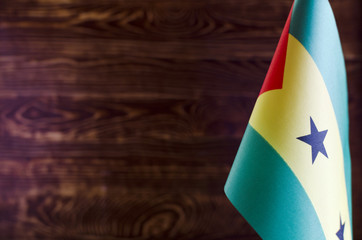 Flags of African countries Fragment of the flag of Sao Tome and Principe in the foreground space...