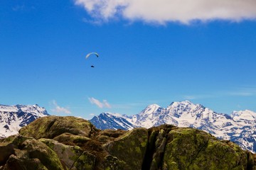 Paragliding on alps