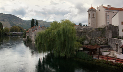 Fototapeta na wymiar Cityscape Trebinje. Bosnia-Herzegovina. Beautiful river.