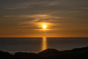 Sunset reflecting off the ocean 