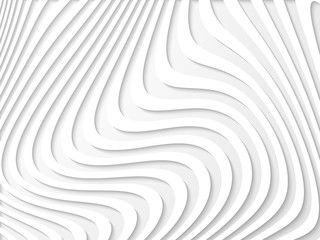 3d white wavy background ,paper cut out effect. Vector Illustration.