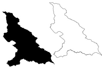 Haut-Mbomou Prefecture (Prefectures of the Central African Republic, CAR) map vector illustration, scribble sketch Haut Mbomou map