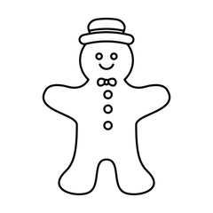ginger cookie christmas line style vector illustration design