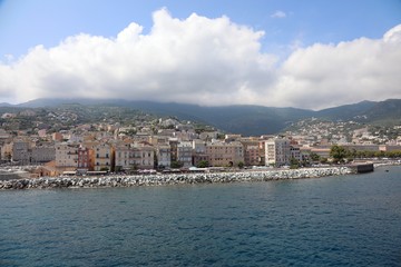 Fototapeta na wymiar houses of Bastia in Corsica Island France in the Mediterranean