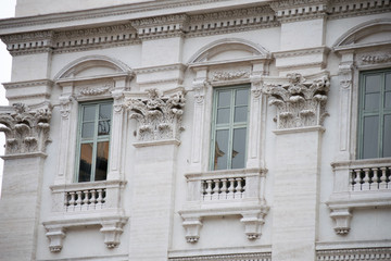 facade of an poli palace part of fountain di trevi