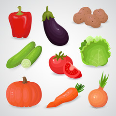 Vegeteble vector icon set.