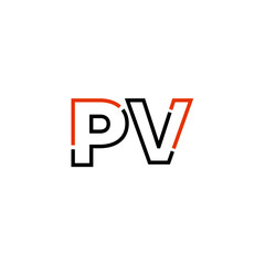 Letter PV logo icon design template elements