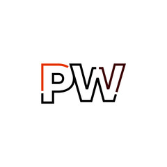 Letter PW logo icon design template elements
