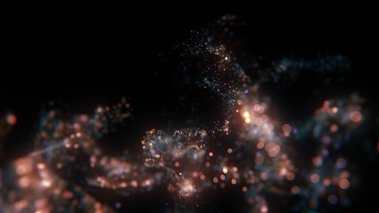 Abstract and magical image of glitter Firefly flying
