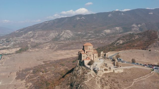 The city of Mtskheta. Svetitskhoveli Cathedral. Georgia in all its glory. Beautiful view of the mountains.  The city of Mtskheta. SJvari Monastery. Georgia in all its glory. 