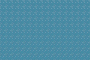Seamless Christmas pattern Design with xmas trees on blue repeating festive background