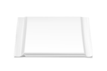 Blank flow pack isolated on white background. Realistick vector illustration. Template ready for your desing. It can be use for presentation packaging, promo, adv and etc. EPS10.