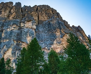 Fototapeta na wymiar Beautiful alpine view of the dolomites near Plan de Gralba, South Tyrol, Italy