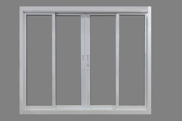 White windows isolated on gray background save with clipping path.