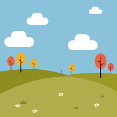 The background template uses a children's garden filled with green grass and a blue sky with white clouds. for backgrounds with children's themes