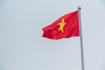 Flag of Vietnam In the sky.